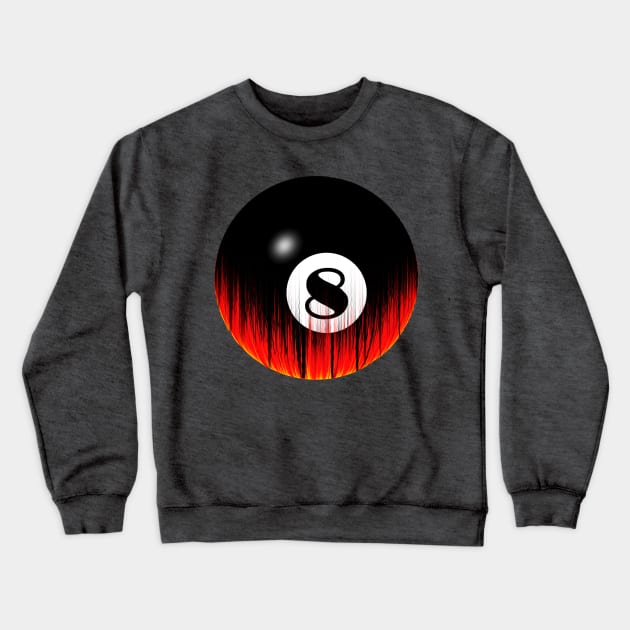 Flaming Eight-ball Crewneck Sweatshirt by WickedNiceTees